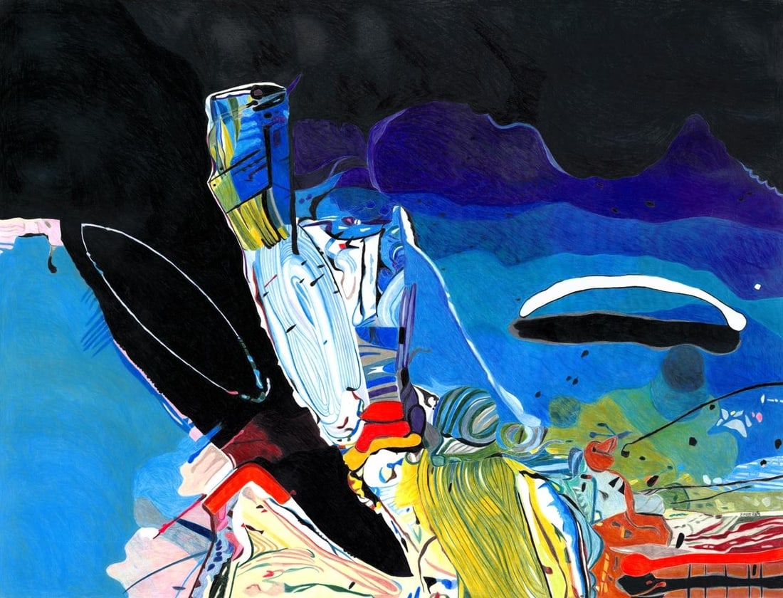 Yoram Katz Evolution 3 Framed Abstract Art 34 x 45 Inch 2008: Yoram Katz Evolution 3 Framed Abstract Art 34 x 45 Inch 2008 "Evolution 3" is a striking abstract painting created by Yoram Katz in 2008, measuring 34 x 45 inches. This piece, framed to a total size o