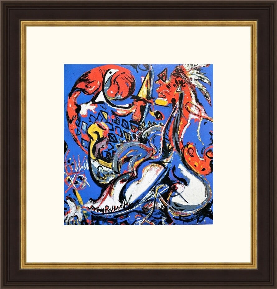 Jackson Pollock The Moon Woman Cuts the Circle Custom Framed Print 19 x 20: Jackson Pollock The Moon Woman Cuts the Circle Custom Framed Print 19 x 20 This stunning reproduction of Jackson Pollock's "The Moon Woman Cuts the Circle" is custom framed and ready to enhance any sp