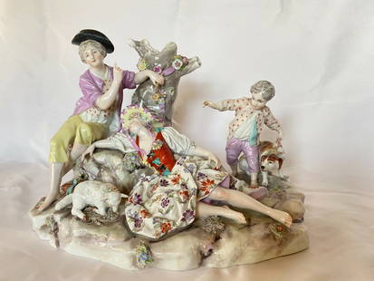 19th Century Meissen Hand Painted Porcelain Statue Signed: 19th Century Meissen Hand Painted Porcelain Statue Signed Discover a stunning 19th century German Meissen porcelain statue, beautifully hand-painted and showcasing exquisite craftsmanship. This remark