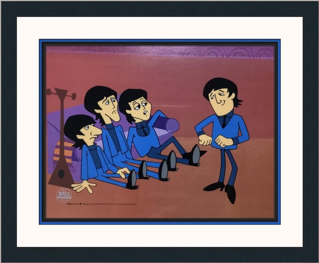 The Beatles Limited Edition 2008 Framed Animation Sericel: The Beatles Limited Edition 2008 Framed Animation Sericel This limited edition sericel features beloved characters from The Beatles, including John Lennon, Ringo Starr, Paul McCartney, and George Harr