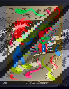 Ronnie Cutrone Woody Woodpecker Limited Edition Serigraph 40x30 1989: Ronnie Cutrone Woody Woodpecker Limited Edition Serigraph 40x30 1989 Introducing a stunning limited edition serigraph by renowned artist Ronnie Cutrone, titled "Putting On A Face" featuring the belove