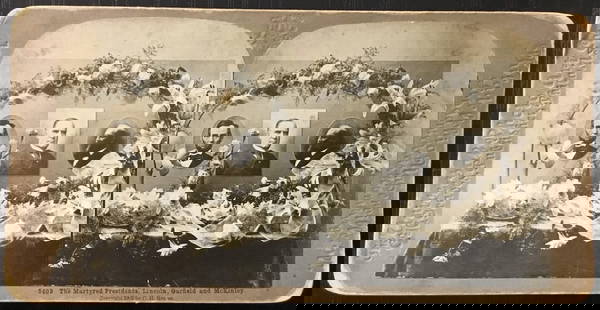 1902 Original Stereoview of Martyred Presidents Lincoln Garfield McKinley: 1902 Original Stereoview of Martyred Presidents Lincoln Garfield McKinley This original stereoview features the martyred Presidents Abraham Lincoln, James Garfield, and William McKinley, providing a h