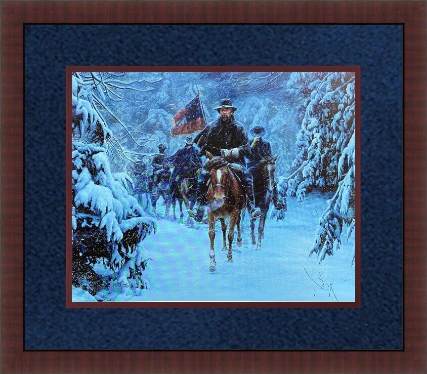 Mort Kunstler The Ghost Column Civil War Print Custom Framed 16x19: Mort Kunstler The Ghost Column Civil War Print Custom Framed 16x19 This stunning Mort Kunstler Civil War print titled 'The Ghost Column' captures the essence of historical realism. Produced in 2000, t