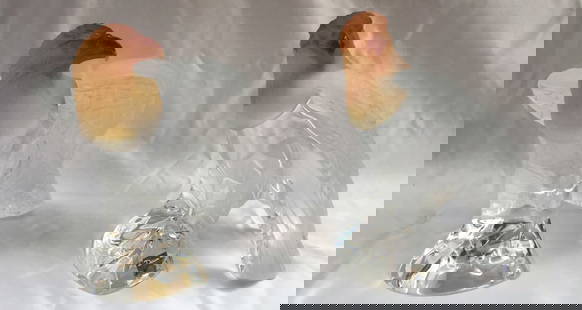 Stunning Daum Nancy Colored Crystal Eagles Signed 2 Piece Set: Stunning Daum Nancy Colored Crystal Eagles Signed 2 Piece Set This exquisite set features two stunning Daum Nancy colored crystal eagles, crafted from high-quality glass in an art glass production sty