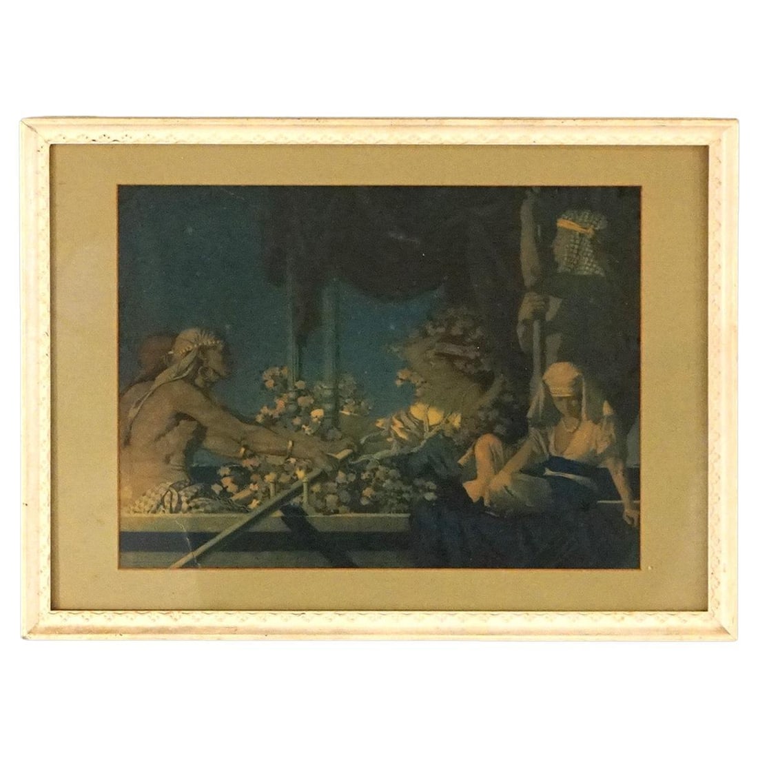 Framed Maxfield Parrish Cleopatra Print Art Deco C1920: Framed Maxfield Parrish Cleopatra Print Art Deco C1920 This exquisite framed print features the iconic Art Deco depiction of Cleopatra by renowned artist Maxfield Parrish, created around 1920. The ele