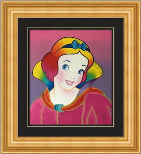 Peter Max Signed Numbered Serigraph Snow White Disney Suite Framed Art: Peter Max Signed Numbered Serigraph Snow White Disney Suite Framed Art This captivating serigraph titled 'Snow White Disney Suite' by renowned artist Peter Max captures the essence of pop art with a v