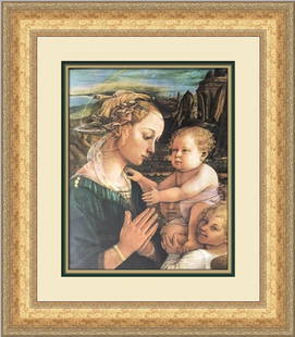 Fra Filippo Lippi Madonna Child Angels Custom Framed Print 21 x 19: Fra Filippo Lippi Madonna Child Angels Custom Framed Print 21 x 19 This beautiful custom framed print features the iconic artwork 'Madonna and Child with Angels' by the renowned artist Fra Filippo Lip