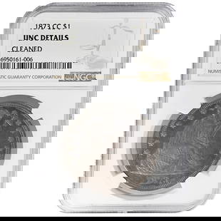 1873-CC NGC Uncirculated Seated Liberty Silver Dollar: 1873-CC NGC Uncirculated Seated Liberty Silver Dollar This 1873-CC Seated Liberty Dollar is a noteworthy addition for coin collectors. Minted in Carson City, this coin is graded as Uncirculated (UNC)