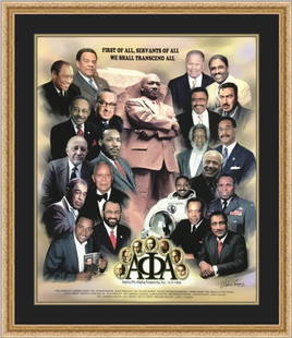 Wishum Gregory Alpha Phi Alpha Fraternity Framed Print 30 x 24: Wishum Gregory Alpha Phi Alpha Fraternity Framed Print 30 x 24 Celebrate the legacy of the Alpha Phi Alpha Fraternity with this custom framed print by artist Wishum Gregory. This contemporary artwork,
