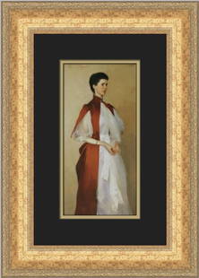 John Singer Sargent Mrs Robert Harrison Custom Framed Print 19 x 14 in: John Singer Sargent Mrs Robert Harrison Custom Framed Print 19 x 14 in This stunning custom framed print features the artwork 'Mrs Robert Harrison' by renowned artist John Singer Sargent. Created in 1