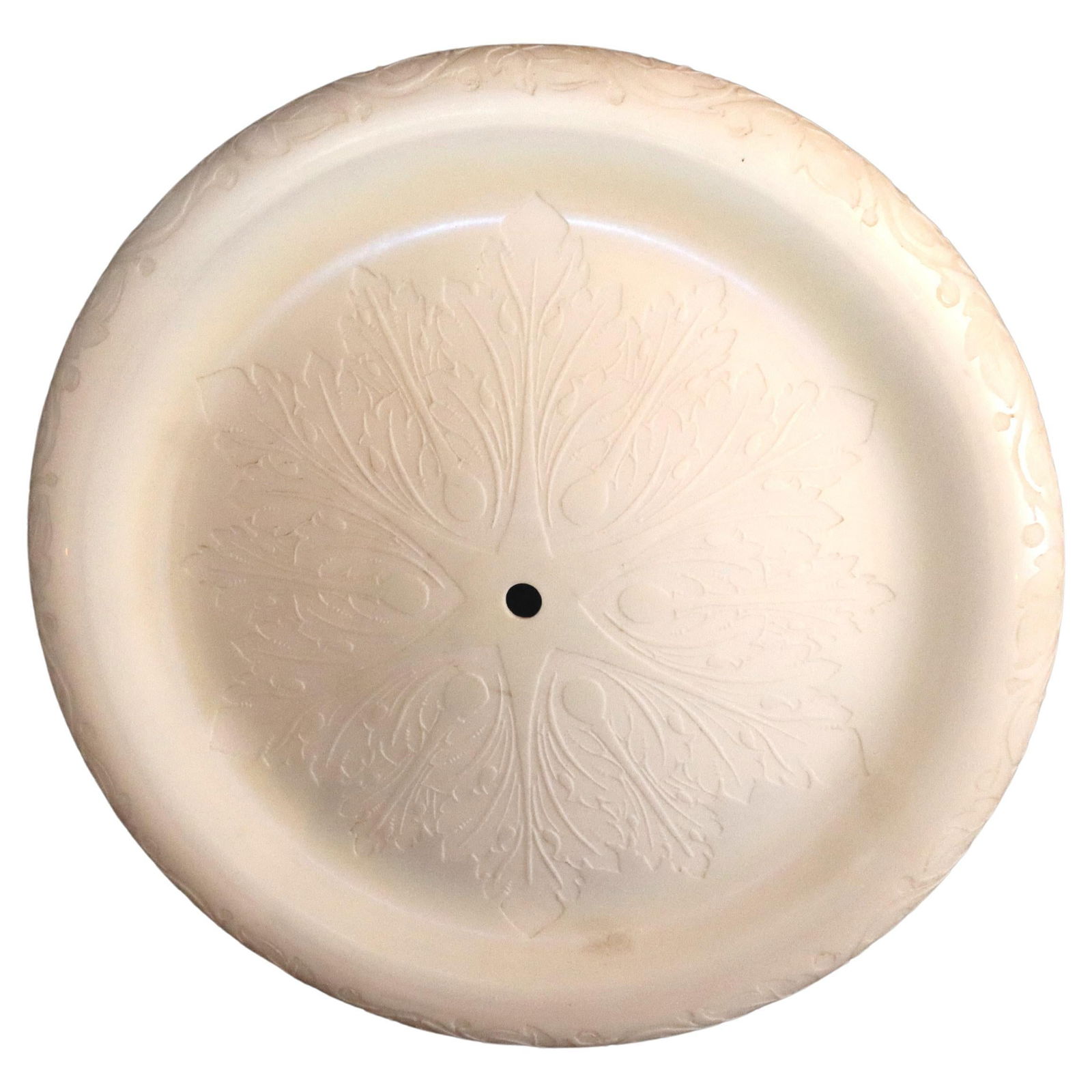 Antique Steuben Calcite Floral Etched Glass Dome Shade C1920: Antique Steuben Calcite Floral Etched Glass Dome Shade C1920 This exquisite antique glass dome shade, attributed to Steuben, features a beautifully delicate floral etched design that exemplifies early