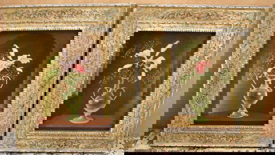 Exquisite Pair of Still Life Oil Paintings by S. Poray: Exquisite Pair of Still Life Oil Paintings by S. Poray This exquisite pair of still life paintings, created by the noted Polish-American artist Stan Pociecha Poray (1888-1948), showcases his talent in