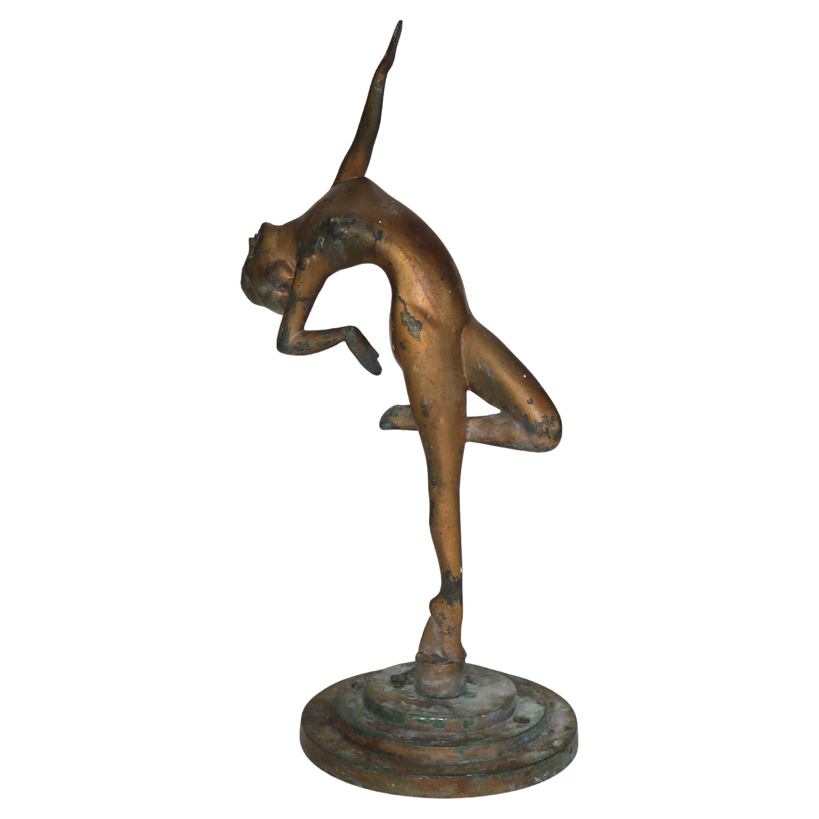 Frankart School Art Deco Bronze Nude Sculpture c1930 16.25in: Frankart School Art Deco Bronze Nude Sculpture c1930 16.25in This stunning Art Deco sculpture, crafted in bronze around 1930, showcases the elegance and stylization characteristic of the Frankart Scho