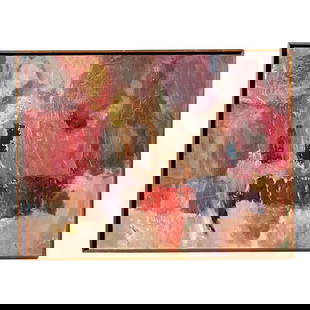 Vintage Modern Abstract Signed Oil Painting 32.25x24.5 Canvas: Vintage Modern Abstract Signed Oil Painting 32.25x24.5 Canvas This vintage modern abstract signed oil painting on canvas showcases a vibrant and dynamic energy that captivates art enthusiasts. The art