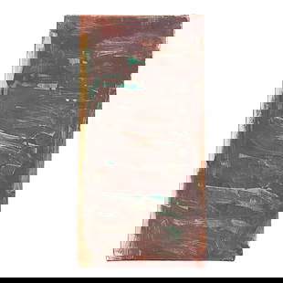 Vintage Early 21st Century Abstract Painting on Canvas: Vintage Early 21st Century Abstract Painting on Canvas This evocative abstract painting by Russell Christoffersen from the early 21st century showcases a compelling composition that explores earthy to