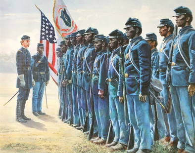 Mort Kunstler Col Robert Shaw Civil War Print 15 x 18 Framed: Mort Kunstler Col Robert Shaw Civil War Print 15 x 18 Framed This striking Mort Kunstler print, titled 'Col Robert Shaw 54th Massachusetts', captures a pivotal moment in Civil War history. The artwork
