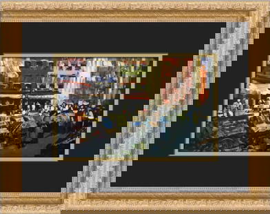 George Luks Thompson and Bleecker Streets Custom Framed Urban Realism Print 12 x 15: George Luks Thompson and Bleecker Streets Custom Framed Urban Realism Print 12 x 15 This stunning custom framed print titled "Thompson and Bleecker Streets" by artist George Luks captures the essence