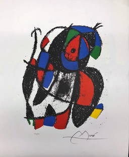 Joan Miro Limited Edition Lithograph Custom Framed 23 x 26 Surrealism: Joan Miro Limited Edition Lithograph Custom Framed 23 x 26 Surrealism This exquisite custom framed limited edition print by Joan Miro captures the essence of surrealism with its vibrant, multi-color f