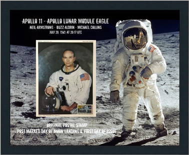 Framed NASA Photo Apollo 11 Michael Collins 16 x 20 1969 First Day of Issue: Framed NASA Photo Apollo 11 Michael Collins 16 x 20 1969 First Day of Issue This original NASA photograph celebrates the historic Apollo 11 mission and features astronaut Michael Collins. Captured in
