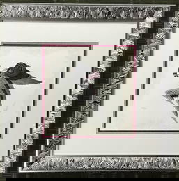 Erte Zephyr II Signed Embossed Serigraph Art Deco Framed 23x23