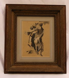 Original Watercolor by Robert Bizinsky Signed with Certificate: Original Watercolor by Robert Bizinsky Signed with Certificate This exquisite original watercolor painting by renowned American artist Robert Bizinsky, created between 1950 and 1969, showcases his exc