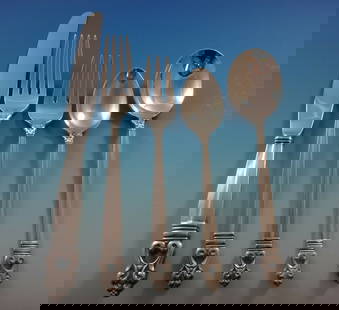 International Silver Royal Danish 52-Piece Sterling Silver Flatware Set: International Silver Royal Danish 52-Piece Sterling Silver Flatware Set Introducing the Royal Danish by International Sterling Silver Flatware Set, a stunning collection that enhances any dining exper