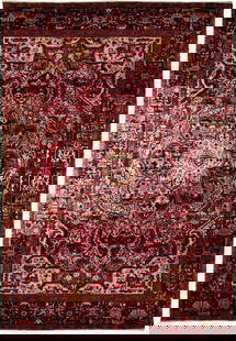 Handcrafted Semi-Antique Persian Heriz Rug 8'4 x 11'8 Traditional Design: Handcrafted Semi-Antique Persian Heriz Rug 8'4 x 11'8 Traditional Design Enhance your living space with this stunning Semi-Antique Persian Heriz Rug. Handcrafted by skilled Persian artisans, this rug