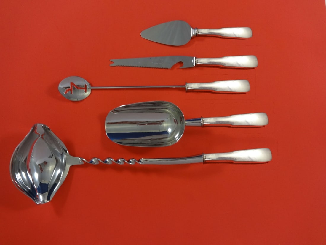 Eighteen Ten 1810 Sterling Silver 5-Piece Cocktail Bar Set by International: Eighteen Ten 1810 Sterling Silver 5-Piece Cocktail Bar Set by International Elevate your cocktail gatherings with this exquisite Eighteen Ten 1810 Hostess Set by International Sterling. This custom-ma