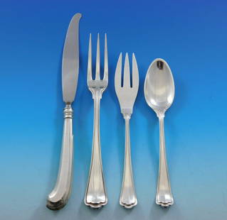 Buccellati Saint Mark Sterling Silver Flatware Set for 10 - 40 Pieces: Buccellati Saint Mark Sterling Silver Flatware Set for 10 - 40 Pieces Experience the elegance of dining with this exquisite Saint Mark flatware set by Buccellati, designed to serve 10. Crafted from hi