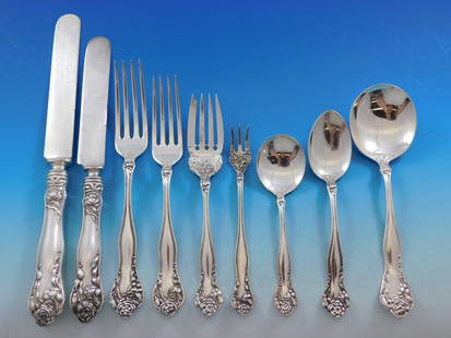 International Silver Stratford Sterling Silver Flatware Set for 12 108 pcs Art Nouveau: International Silver Stratford Sterling Silver Flatware Set for 12 108 pcs Art Nouveau Elevate your dining experience with this exquisite Stratford sterling silver flatware set by International Silver