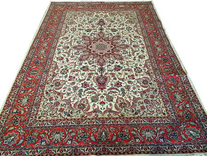 Elegant Pre-Owned Persian Tabriz Rug 6.8 x 10 ft from Iran: Elegant Pre-Owned Persian Tabriz Rug 6.8 x 10 ft from Iran Discover the elegance of this pre-owned Persian Tabriz rug, measuring 6.8 x 10 feet. Renowned for its intricate designs and craftsmanship, th