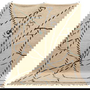 Picasso Inspired Handmade knoted Rug 148" x 295" Natural Wool: Picasso Inspired Handmade knoted Rug 148" x 295" Natural Wool PLEASE NOTE: Framed Large or heavy items do not have shipping costs included. The exact shipping cost will be added to your invoice post a