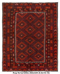8.7 x 10.10 Handwoven Semi-Antique Kilim Rug Wool Tribal Design: 8.7 x 10.10 Handwoven Semi-Antique Kilim Rug Wool Tribal Design Introduce timeless charm to your space with this exquisite 8.7 x 10.10 Semi-Antique Kilim Rug. Handwoven by skilled artisans, this flatw
