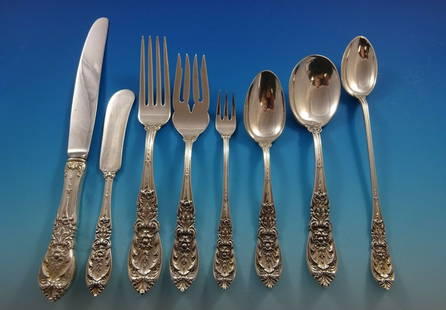 Richelieu International Sterling Silver Flatware Set for 12 102 Pieces: Richelieu International Sterling Silver Flatware Set for 12 102 Pieces This exquisite Richelieu flatware set by International Sterling Silver is designed in the French Renaissance style, showcasing or