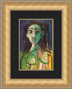 Pablo Picasso A Portrait of Jacqueline Custom Framed Print 19 x 16 Art: Pablo Picasso A Portrait of Jacqueline Custom Framed Print 19 x 16 Art This custom framed print features Pablo Picasso's renowned work 'A Portrait of Jacqueline,' showcasing a nude figure in the abstr