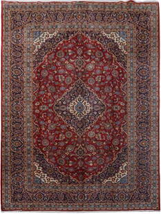 Exquisite 10' x 13'4" Signed Persian Kashan Rug Handcrafted in Iran: Exquisite 10' x 13'4" Signed Persian Kashan Rug Handcrafted in Iran Introducing an exquisite 10' x 13' 4" Signed Persian Kashan Quality Rug, a true masterpiece of artistry and craftsmanship. Handcraft