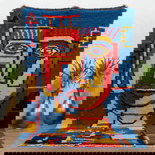 Picasso Inspired Handmade knoted Rug 69" x 138" Natural Wool: Picasso Inspired Handmade knoted Rug 69" x 138" Natural Wool PLEASE NOTE: Framed Large or heavy items do not have shipping costs included. The exact shipping cost will be added to your invoice post au