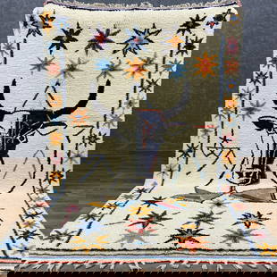 Picasso Inspired Handmade knoted Rug 108" x 217" Natural Wool: Picasso Inspired Handmade knoted Rug 108" x 217" Natural Wool PLEASE NOTE: Framed Large or heavy items do not have shipping costs included. The exact shipping cost will be added to your invoice post a