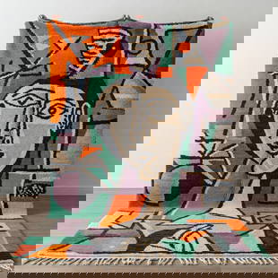Picasso Inspired Handmade knoted Rug 148" x 295" Natural Wool: Picasso Inspired Handmade knoted Rug 148" x 295" Natural Wool PLEASE NOTE: Framed Large or heavy items do not have shipping costs included. The exact shipping cost will be added to your invoice post a