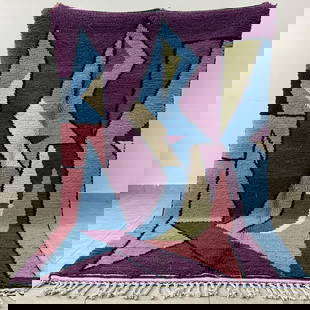 Picasso Inspired Handmade knoted Rug 98" x 197" Natural Wool: Picasso Inspired Handmade knoted Rug 98" x 197" Natural Wool PLEASE NOTE: Framed Large or heavy items do not have shipping costs included. The exact shipping cost will be added to your invoice post au