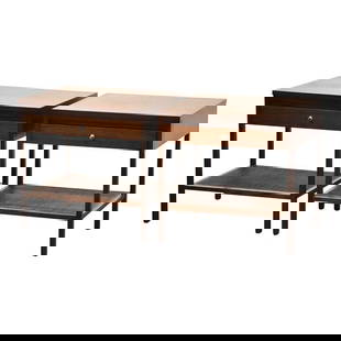 Mid-Century Modern Walnut Side Tables by Paul McCobb for Lane - Pair: Mid-Century Modern Walnut Side Tables by Paul McCobb for Lane - Pair This exquisite pair of mid-century modern side tables, designed by Paul McCobb for Lane, showcases a blend of style and functionali