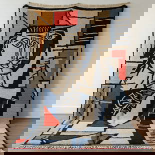 Picasso Inspired Handmade knoted Rug 157" x 315" Natural Wool: Picasso Inspired Handmade knoted Rug 157" x 315" Natural Wool PLEASE NOTE: Framed Large or heavy items do not have shipping costs included. The exact shipping cost will be added to your invoice post a