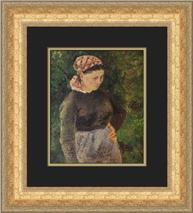 Camille Pissarro Portrait of a Peasant Woman Custom Framed Print 19 x 17: Camille Pissarro Portrait of a Peasant Woman Custom Framed Print 19 x 17 This exquisite custom framed print features Camille Pissarro's "Portrait of a Peasant Woman," showcasing the artist's renowned
