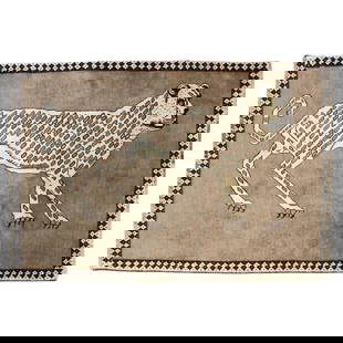 Zabihi Vintage Inspired Cheetah Hand-Knotted Persian Rug 46 x 76: Zabihi Vintage Inspired Cheetah Hand-Knotted Persian Rug 46 x 76 This vintage-inspired Cheetah Persian rug from the Zabihi Collection features a striking design of a large cheetah walking across a sol