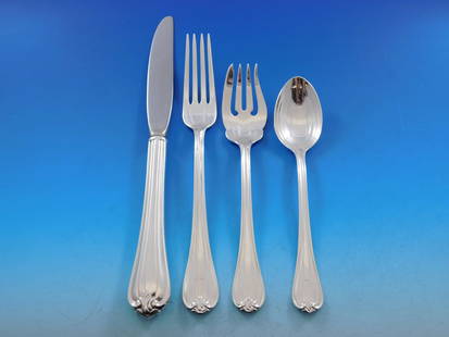 Reed & Barton Woodwind Sterling Silver Flatware Set 54 pcs for 12: Reed & Barton Woodwind Sterling Silver Flatware Set 54 pcs for 12 Discover the elegance of the Woodwind sterling silver flatware set by Reed & Barton, perfect for hosting dinners or special occasions.