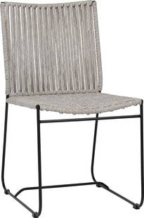 Stylish Abel Outdoor Dining Chair in Black Powder Coated Taupe Rope: Stylish Abel Outdoor Dining Chair in Black Powder Coated Taupe Rope Enhance your outdoor space with the stylish Abel Chair, designed for both comfort and durability. This outdoor dining chair features