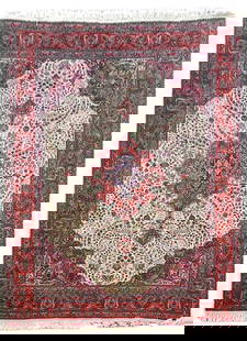 Handcrafted Persian Tabriz Rug 8'2 x 11'4 Ivory Coral: Handcrafted Persian Tabriz Rug 8'2 x 11'4 Ivory Coral Enhance your living space with this exquisite handcrafted Persian Tabriz rug, featuring traditional Persian designs that create an inviting atmosp
