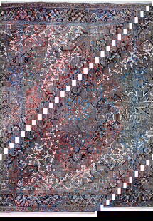 Handcrafted 8.6 x 9.8 Persian Heriz Rug Premium Wool: Handcrafted 8.6 x 9.8 Persian Heriz Rug Premium Wool Enhance your living space with this exquisite 8.6 x 9.8 Traditional Unique Size Persian Heriz Rug, handcrafted by skilled Persian artisans. Known f