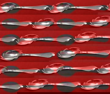 Georg Jensen Continental Sterling Silver Mocha Spoon Set of 12 3 7/8": Georg Jensen Continental Sterling Silver Mocha Spoon Set of 12 3 7/8" Enhance your dining experience with this exquisite set of 12 mocha spoons from the renowned Continental pattern by Georg Jensen. C