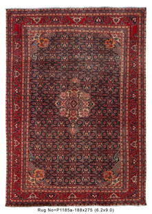 Exquisite 6.2 x 9 OLD Persian Bijar Rug Low Pile: Exquisite 6.2 x 9 OLD Persian Bijar Rug Low Pile Discover the beauty of this exquisite 6.2 x 9 OLD Persian Bijar Rug featuring a low pile design. Crafted with care, this rug showcases traditional Pers